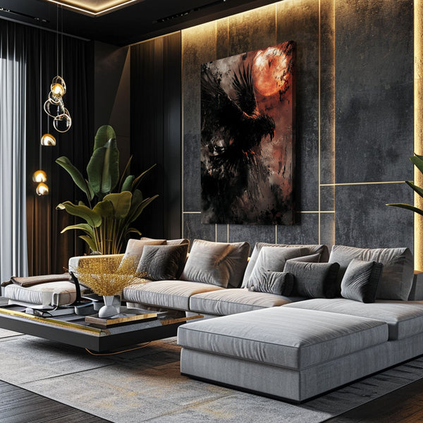 Black Abstract Art Crow