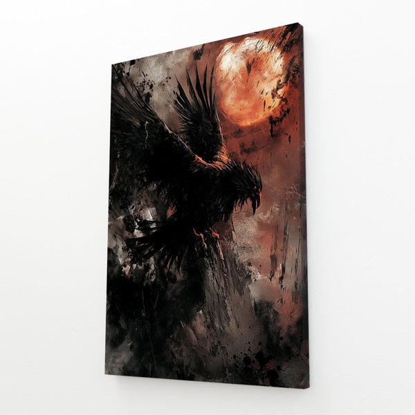 Black Abstract Art Crow
