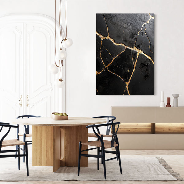 Black Abstract Art Gold