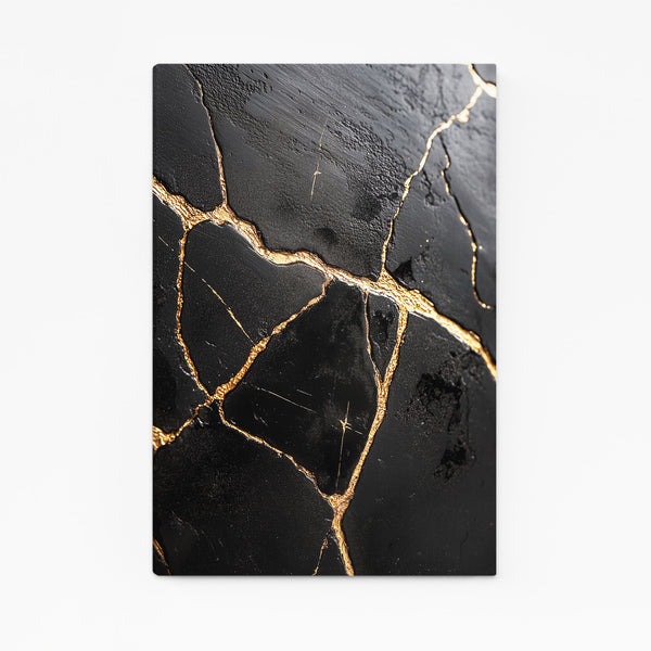 Black Abstract Art Gold