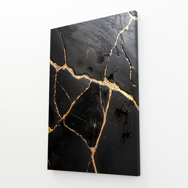 Black Abstract Art Gold
