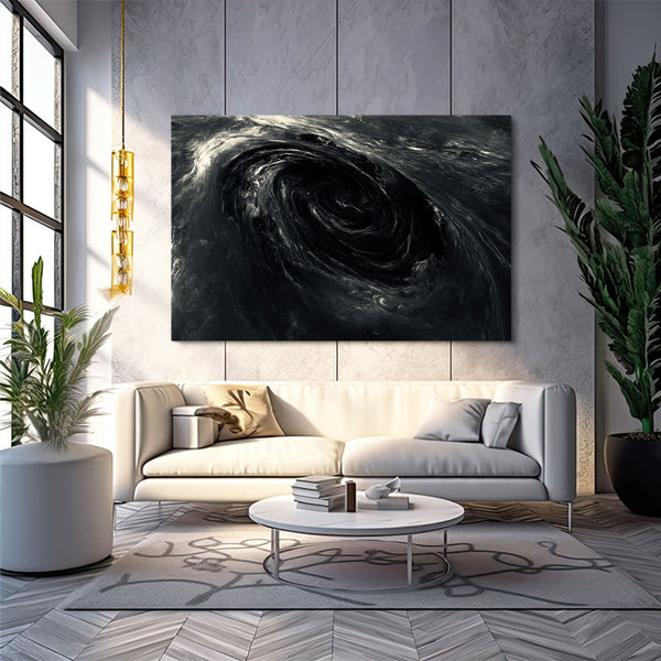 Black Abstract Art Wave
