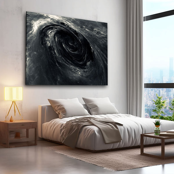 Black Abstract Art Wave