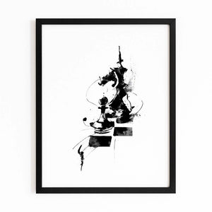 Black Abstract Chess Art
