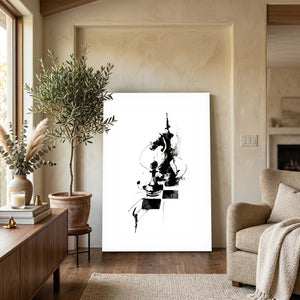 Black Abstract Chess Art