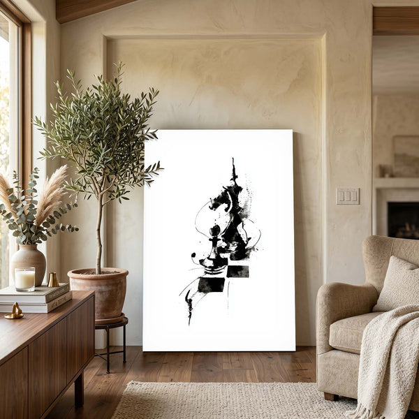 Black Abstract Chess Art