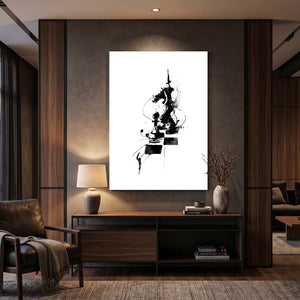 Black Abstract Chess Art