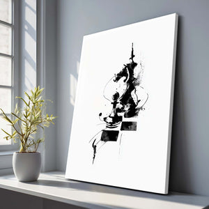 Black Abstract Chess Art