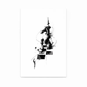 Black Abstract Chess Art