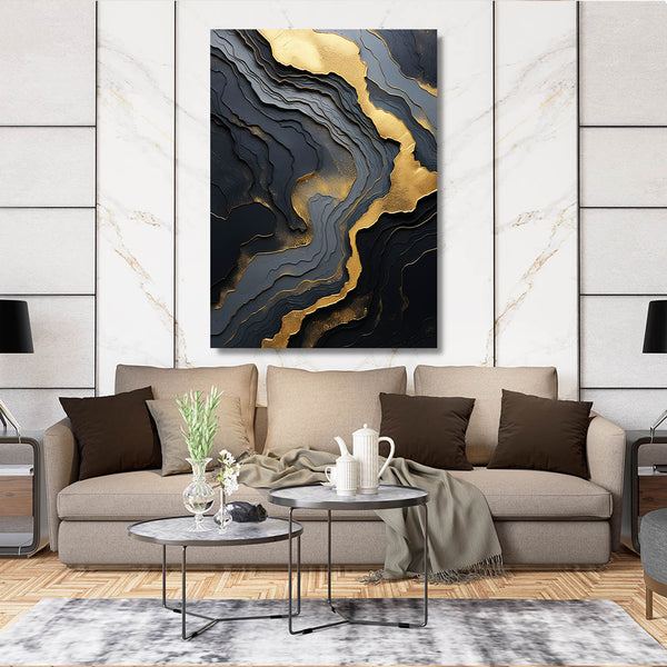 Black and Gold Abstract Wall Art | MusaArtGallery™