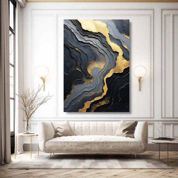 Black and Gold Abstract Wall Art | MusaArtGallery™