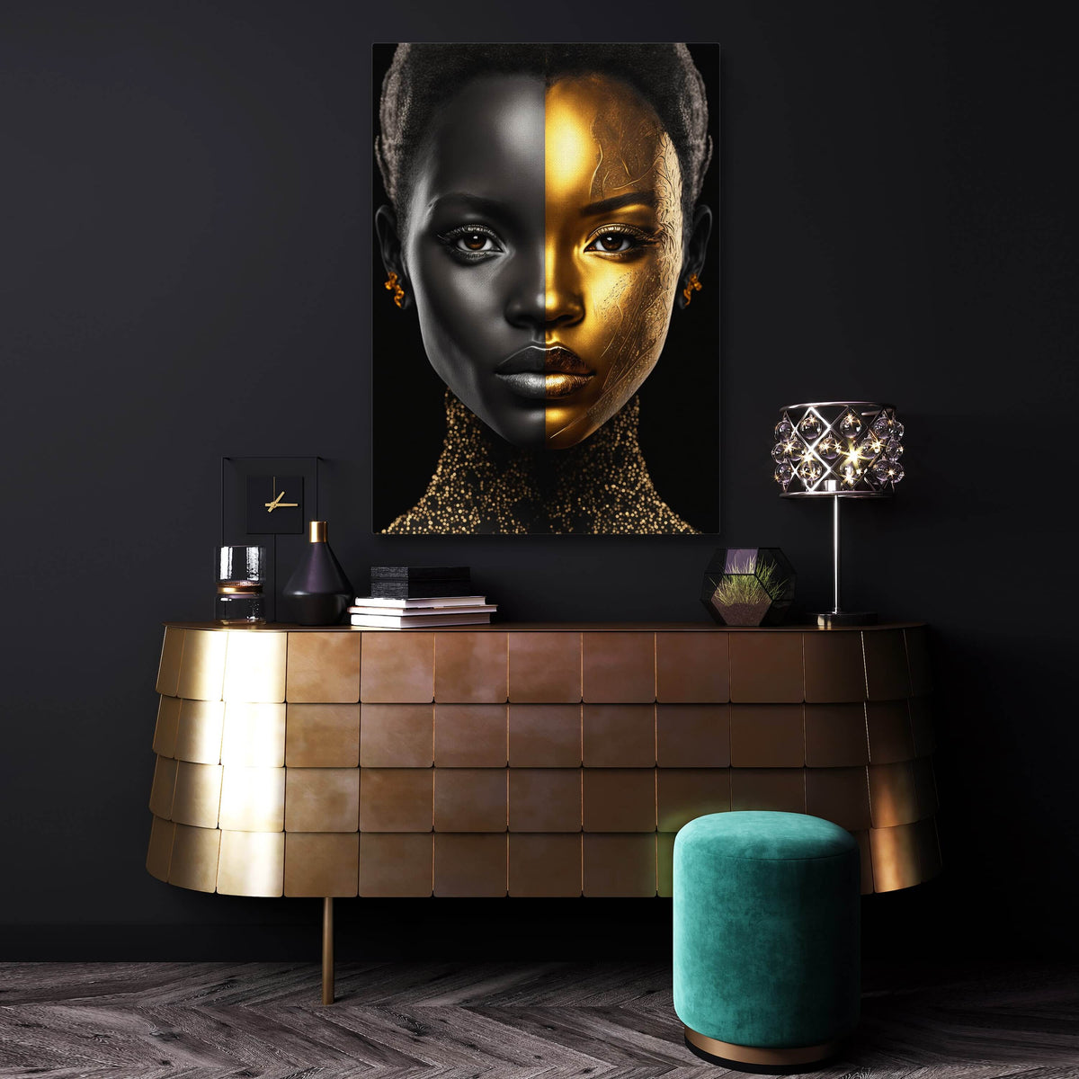 Black and Gold African Wall Art | MusaArtGallery™