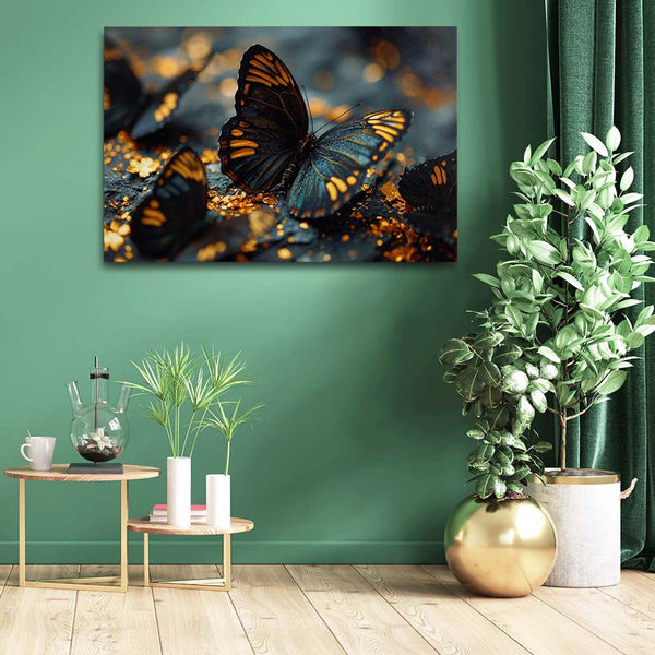 Black And Gold Butterfly Wall Art | MusaArtGallery™