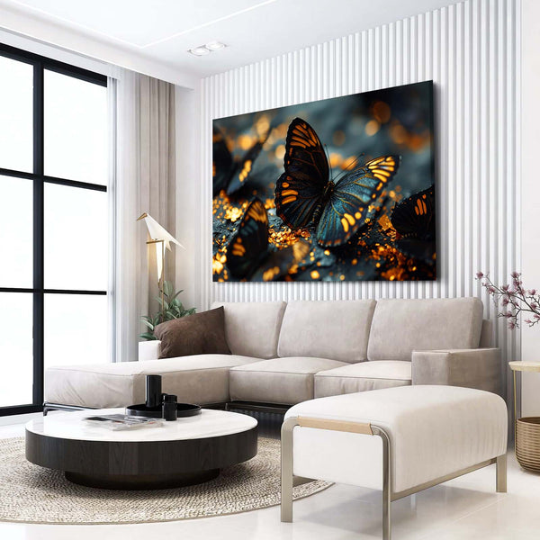 Black And Gold Butterfly Wall Art | MusaArtGallery™