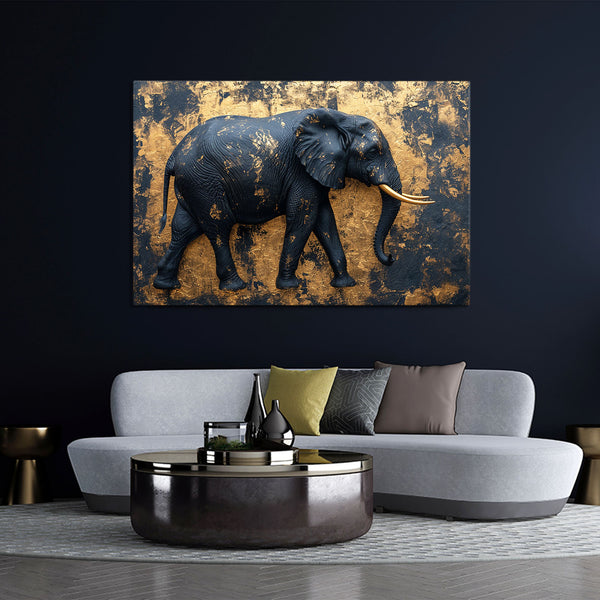 Black And Gold Elephant Wall Art | MusaArtGallery™