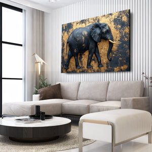 Black And Gold Elephant Wall Art | MusaArtGallery™