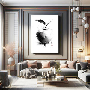 Black And White Apple Art