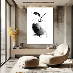 Black And White Apple Art