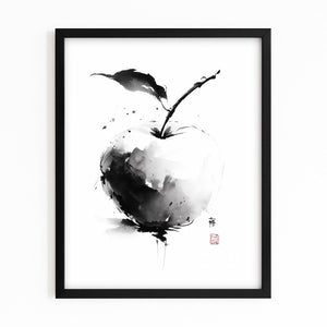 Black And White Apple Art