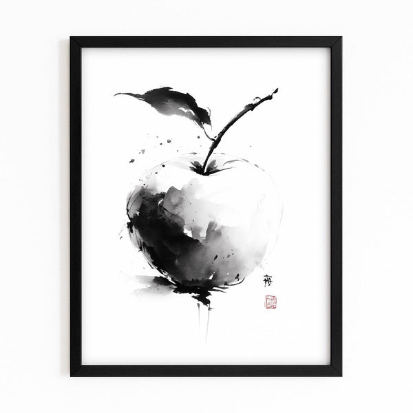 Black And White Apple Art