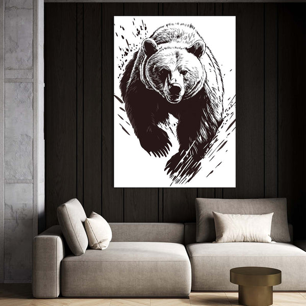 Black And White Bear Print