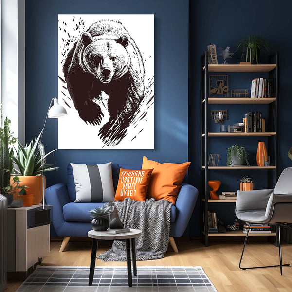 Black And White Bear Print