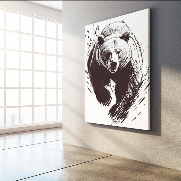 Black And White Bear Print