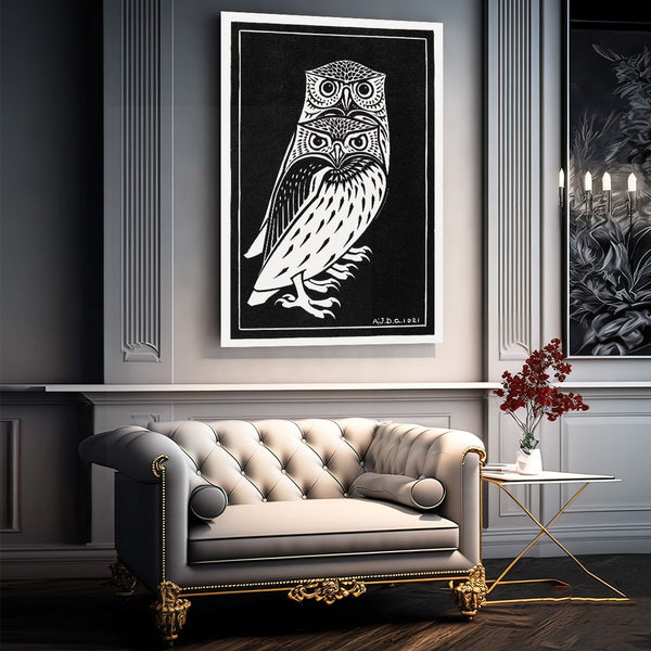 Black and White Bird Canvas Wall Art | MusaArtGallery™