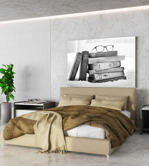 Black and White Books Canvas Wall Art | MusaArtGallery™