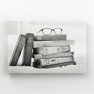 Black and White Books Canvas Wall Art | MusaArtGallery™