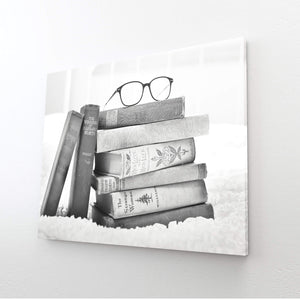 Black and White Books Canvas Wall Art | MusaArtGallery™