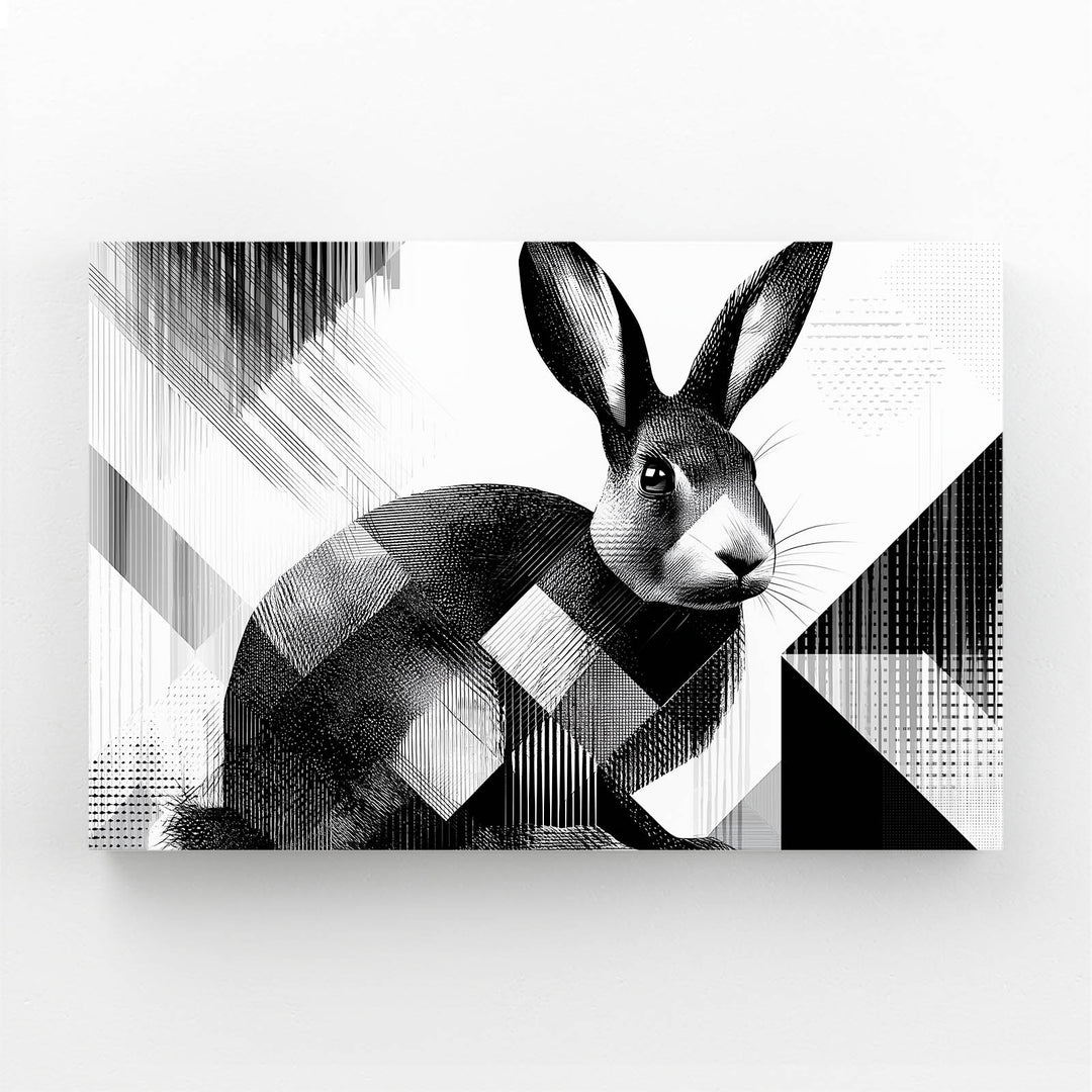 Black And White Bunny Rabbit Wall Art