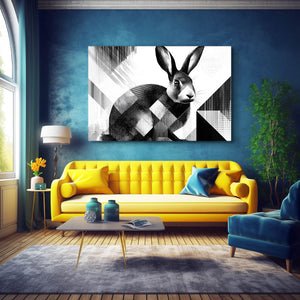 Black And White Bunny Rabbit Wall Art