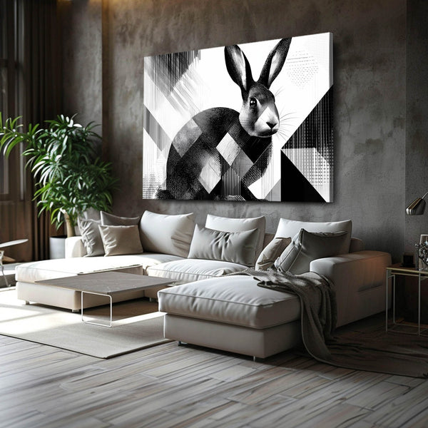 Black And White Bunny Rabbit Wall Art