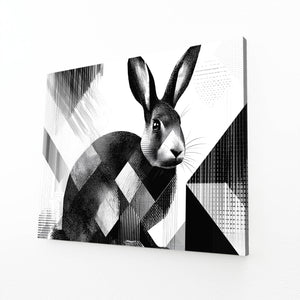 Black And White Bunny Rabbit Wall Art