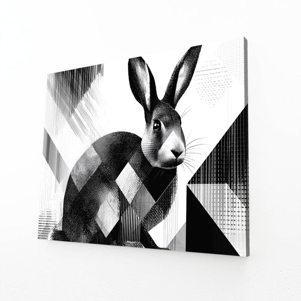 Black And White Bunny Rabbit Wall Art