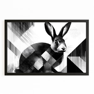 Black And White Bunny Rabbit Wall Art