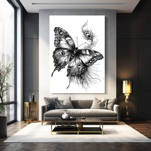 Black And White Butterfly Art Wall | MusaArtGallery™