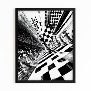 Black And White Chess Board Art