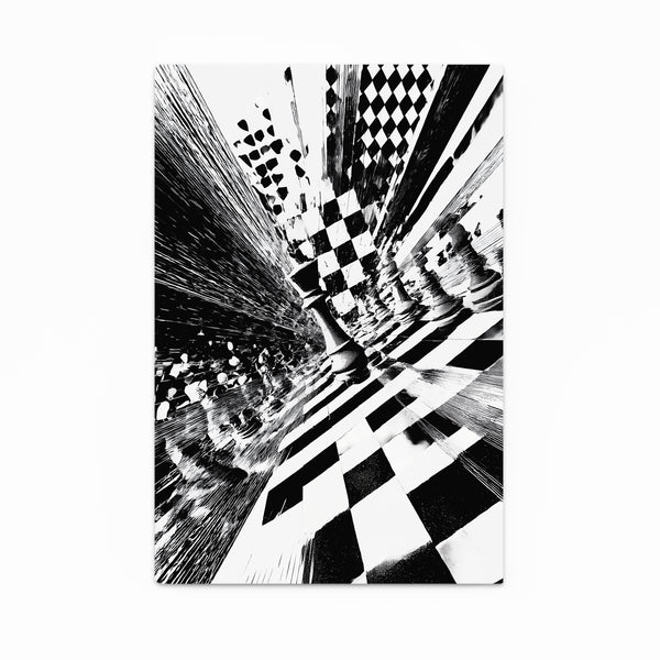 Black And White Chess Board Art