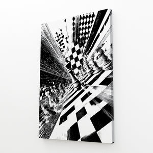Black And White Chess Board Art