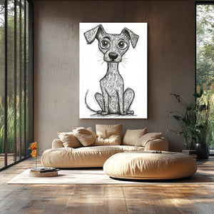 Black And White Dog Artwork