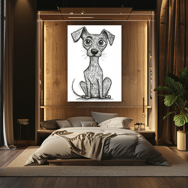 Black And White Dog Artwork