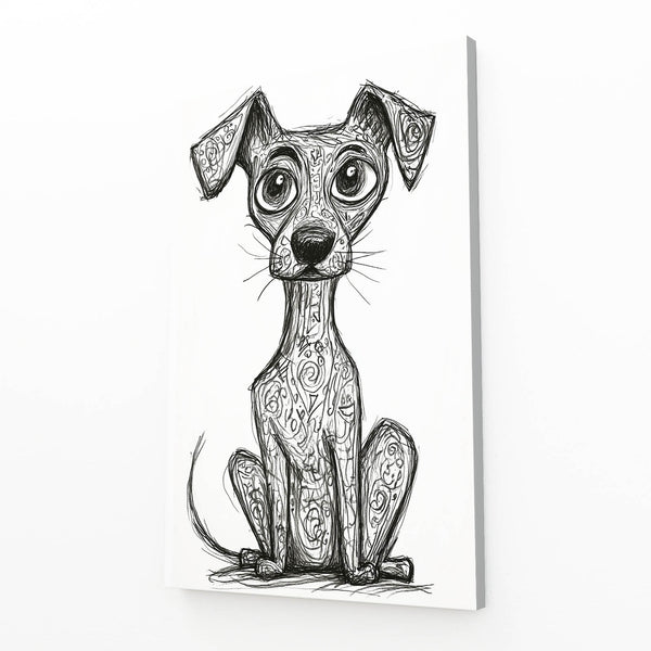Black And White Dog Artwork