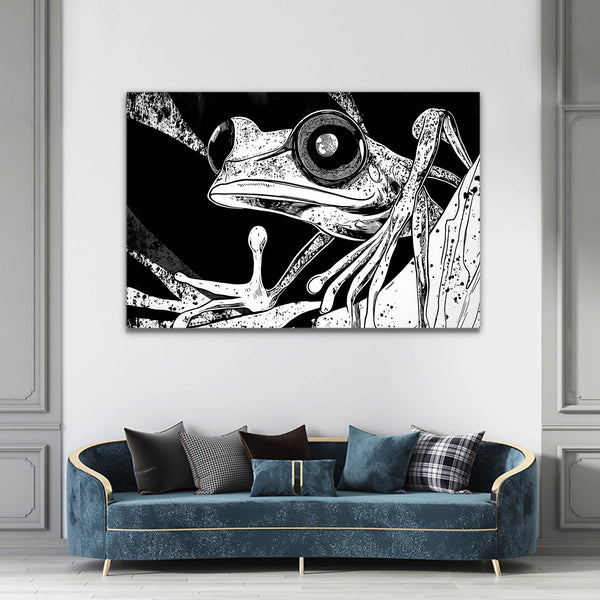 Black And White Frog Canvas