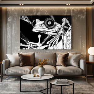 Black And White Frog Canvas