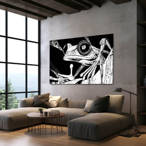 Black And White Frog Canvas