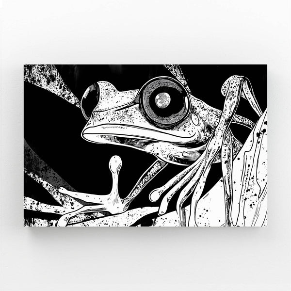 Black And White Frog Canvas
