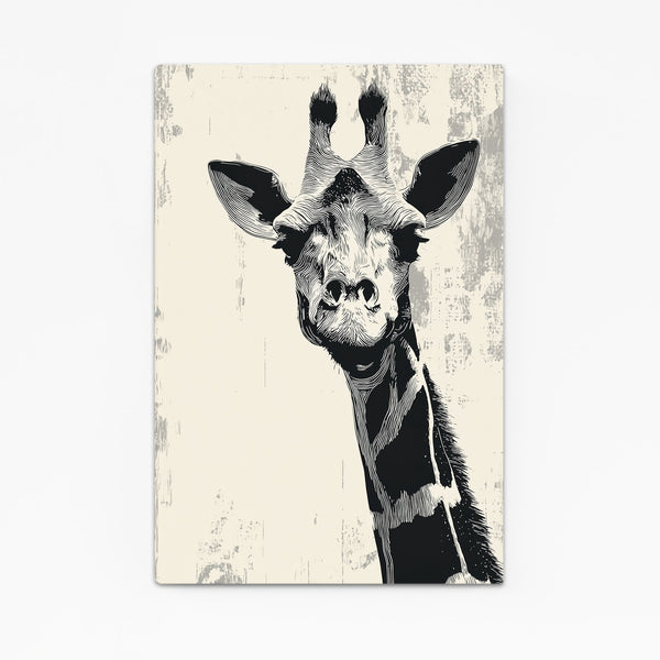 Black And White Giraffe Art