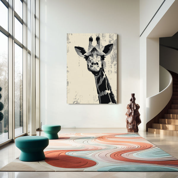 Black And White Giraffe Art